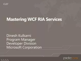Mastering WCF RIA Services
