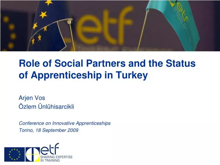 role of social partners and the status of apprenticeship in turkey