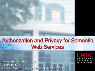 Authorization and Privacy for Semantic Web Services