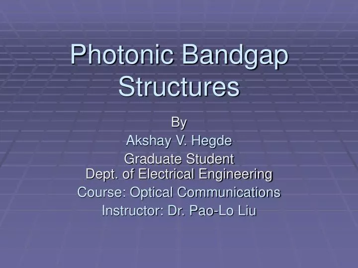 photonic bandgap structures