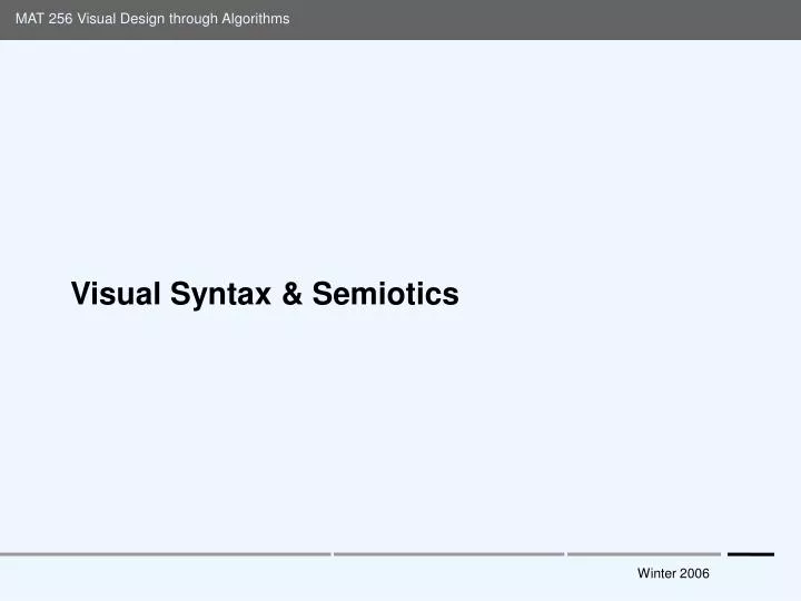 visual syntax semiotics