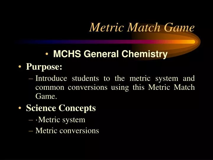 metric match game