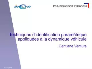 techniques d identification param trique appliqu es la dynamique v hicule