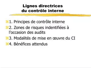 Lignes directrices du contrôle interne