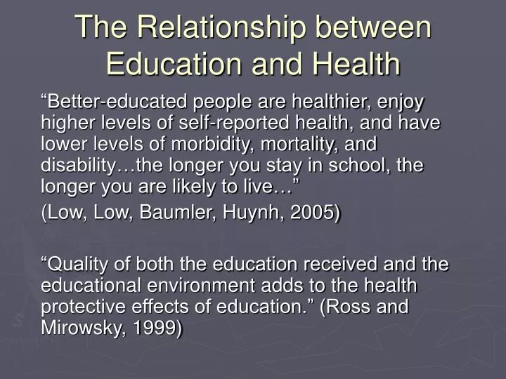 the relationship between education and health