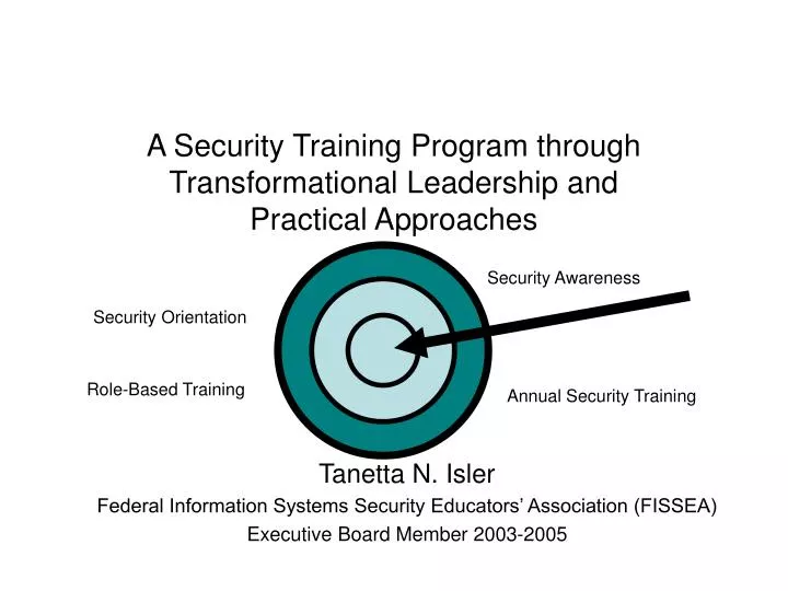 a security training program through transformational leadership and practical approaches