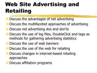 Web Site Advertising and Retailing