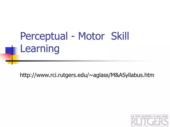 perceptual motor skill learning