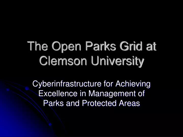 the open parks grid at clemson university