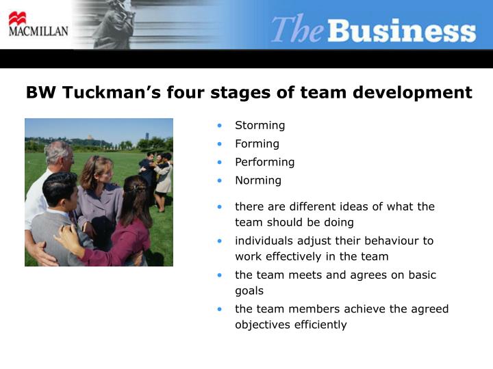 bw tuckman s four stages of team development