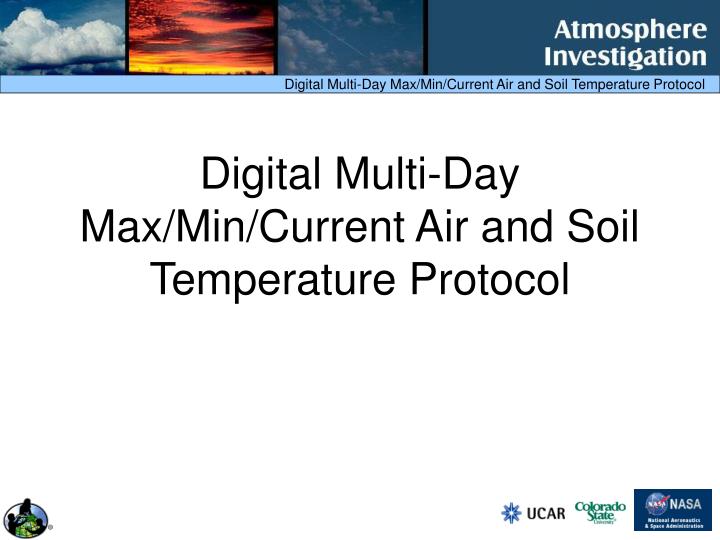 digital multi day max min current air and soil temperature protocol