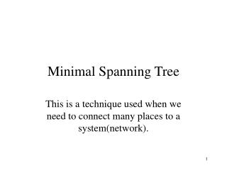 Minimal Spanning Tree