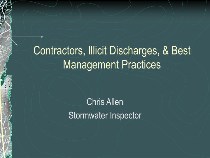 contractors illicit discharges best management practices