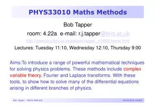 PHYS33010 Maths Methods