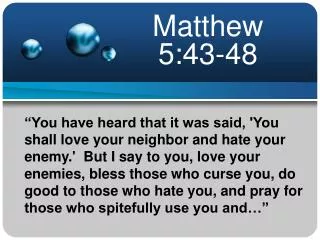 Matthew 5:43-48