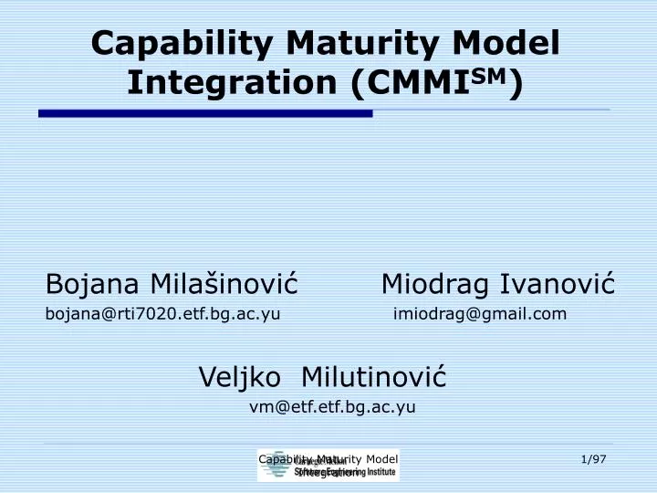capability maturity model integration cmmi sm
