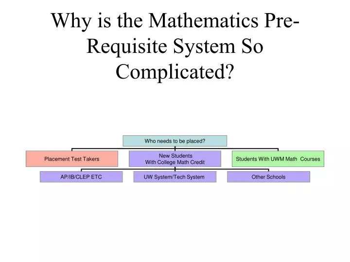 why is the mathematics pre requisite system so complicated