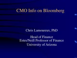 CMO Info on Bloomberg