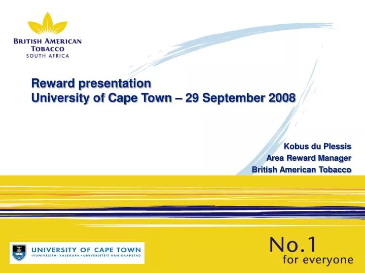 reward presentation university of cape town 29 september 2008