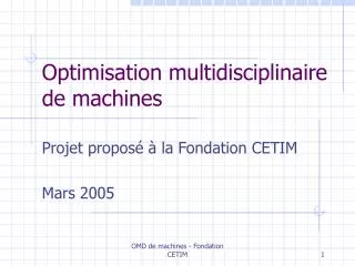 Optimisation multidisciplinaire de machines