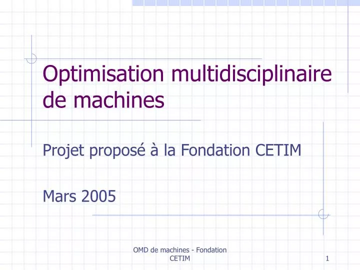 optimisation multidisciplinaire de machines