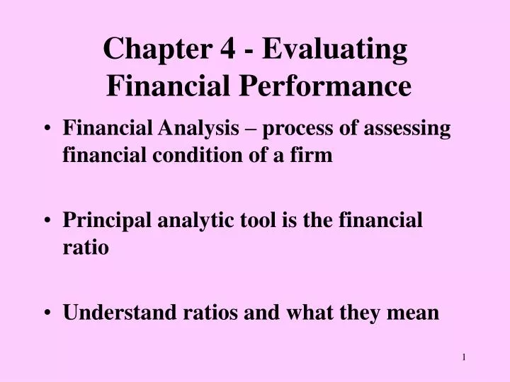 chapter 4 evaluating financial performance