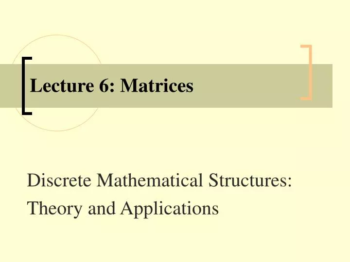 lecture 6 matrices