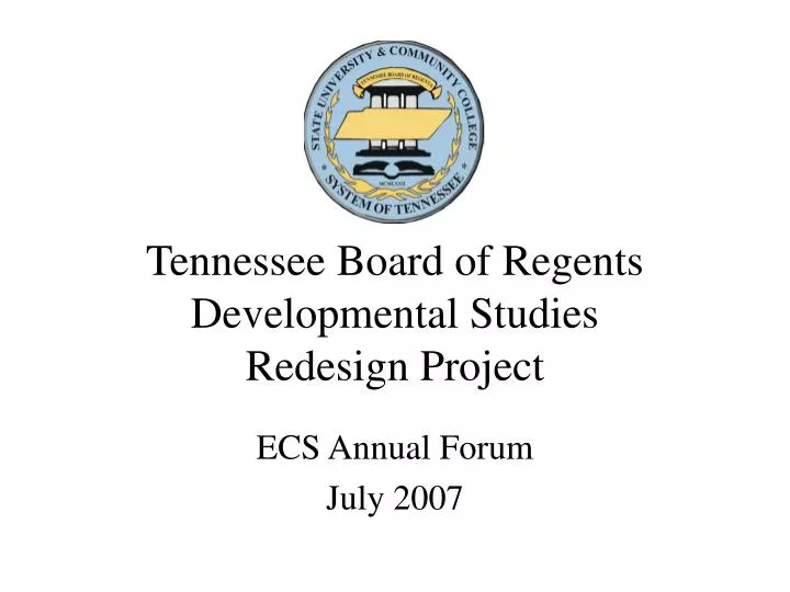 tennessee board of regents developmental studies redesign project