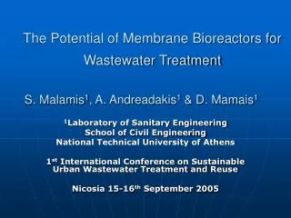 The Potential of Membrane Bioreactors for Wastewater Treatment
