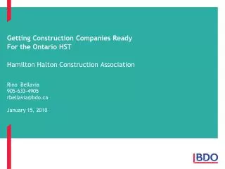 Getting Construction Companies Ready For the Ontario HST