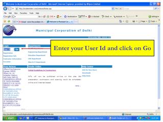 Enter your User Id and click on Go