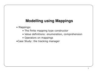 Modelling using Mappings
