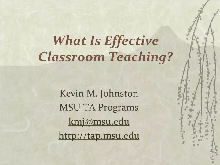what is effective classroom teaching