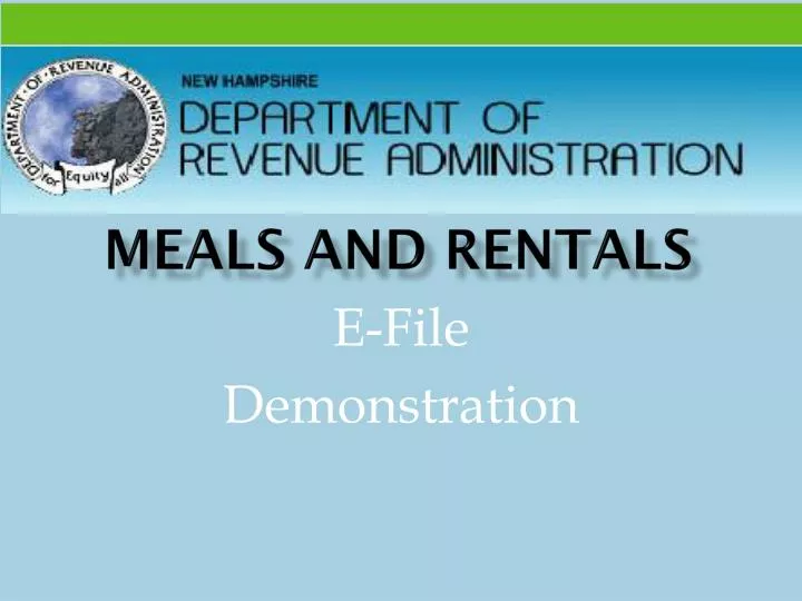 meals and rentals