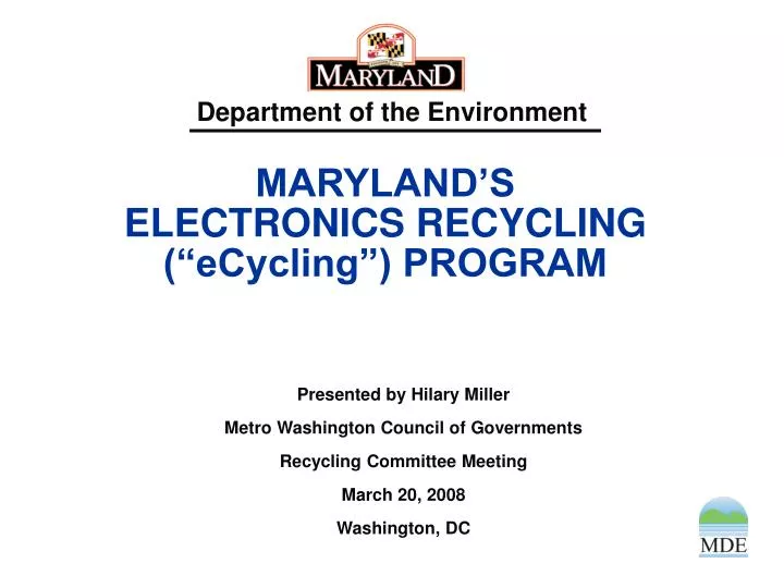 maryland s electronics recycling ecycling program