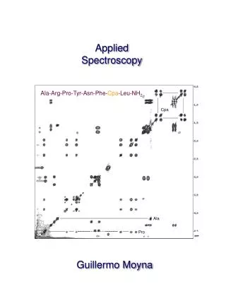 Applied Spectroscopy Guillermo Moyna