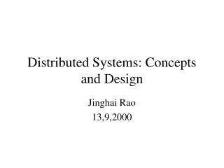 Distributed Systems: Concepts and Design