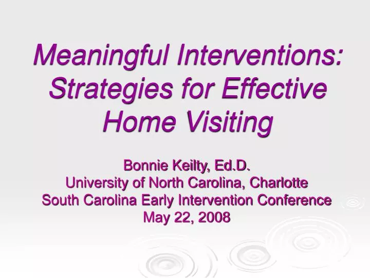 meaningful interventions strategies for effective home visiting