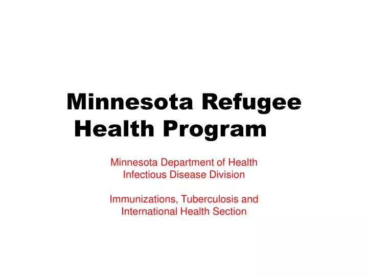 minnesota refugee health program