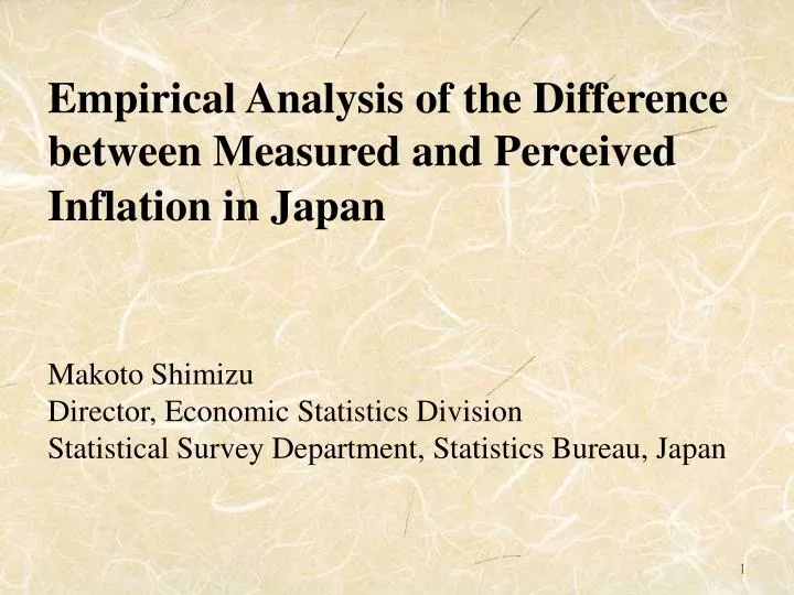 empirical analysis of the difference between measured and perceived inflation in japan