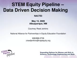 STEM Equity Pipeline – Data Driven Decision Making