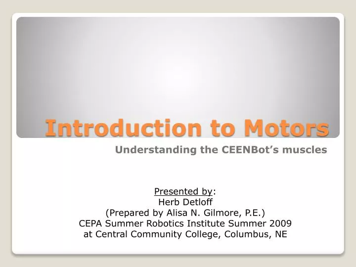 introduction to motors