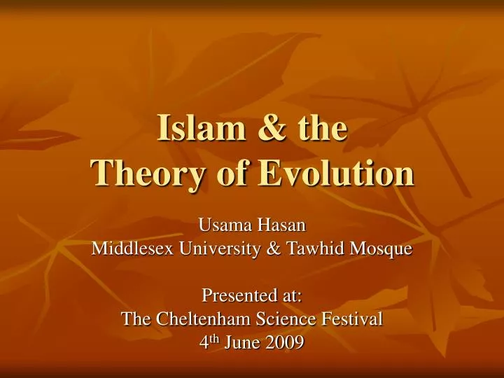 islam the theory of evolution