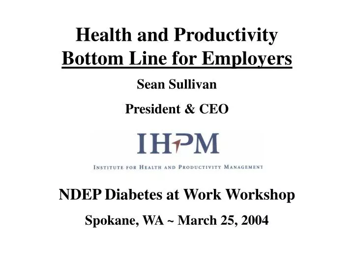 health and productivity bottom line for employers