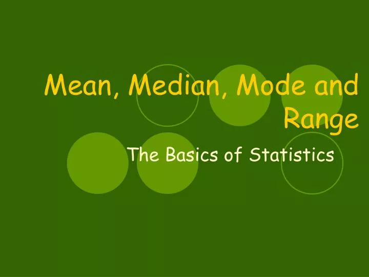 mean median mode and range