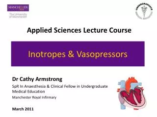 Inotropes &amp; Vasopressors