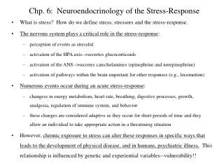Chp. 6: Neuroendocrinology of the Stress-Response