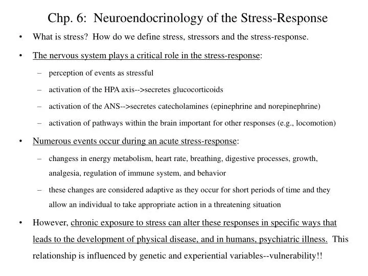 chp 6 neuroendocrinology of the stress response