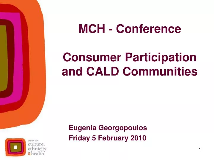 mch conference consumer participation and cald communities