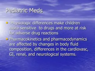 Pediatric Meds
